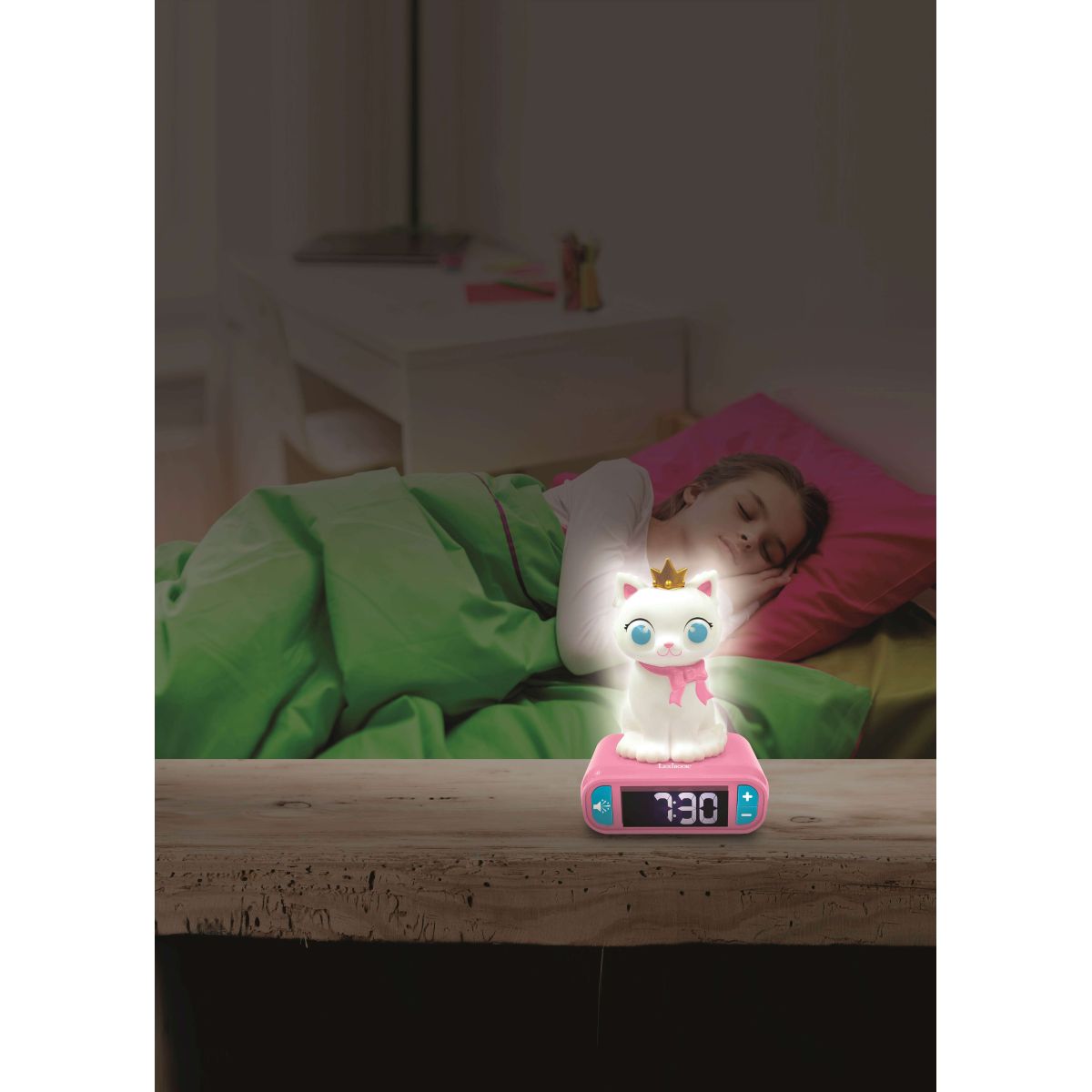Lexibook Budík Kočička se svítící figurkou