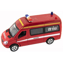 Teddies Auto hasiči 15cm na baterie se světlem se zvukem