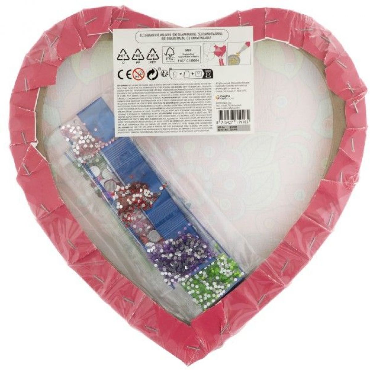 Craft Creative Diamantové malování Srdce 29 x 29,5 cm