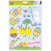 Okenní fólie velikonoční zajíci a kuřátka s glitry 27 x 20 cm obrázek 2