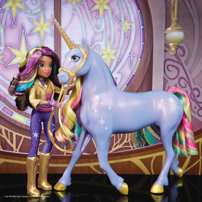 Spin Master Jednorožčí akademie světelný jednorožec Wildstar 28 cm s Panenkou Sophia 24 cm
