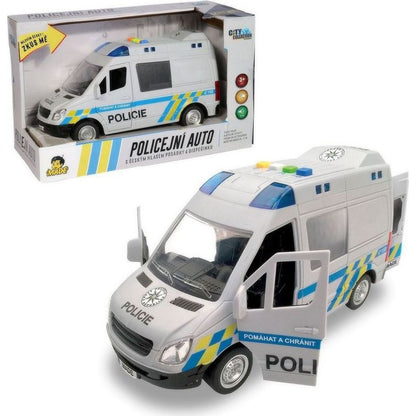 Auto policejní dodávka na setrvačník se zvukem