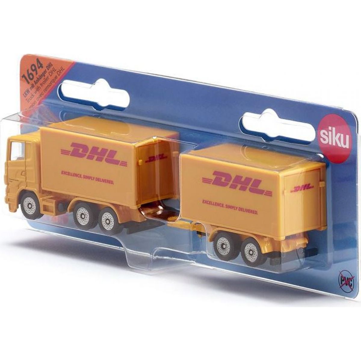 SIKU Blister 1694 SIKU Blister DHL kamion s přívěsem 1:120