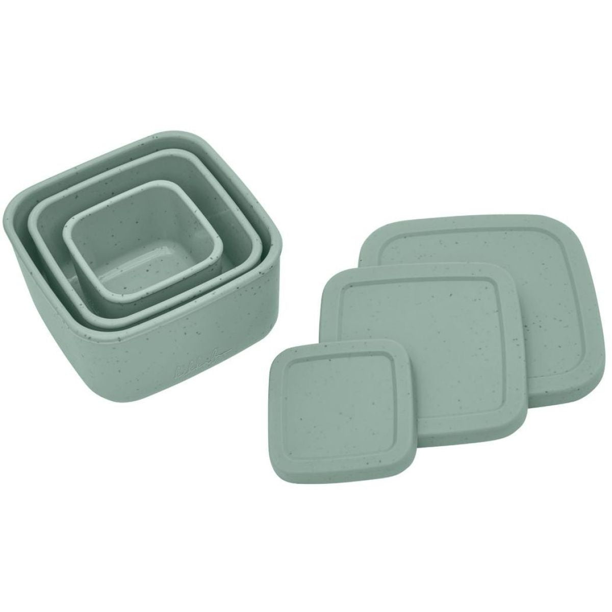 KikkaBoo Sada boxů na svačinu 3 ks Platinum Silicone Sage
