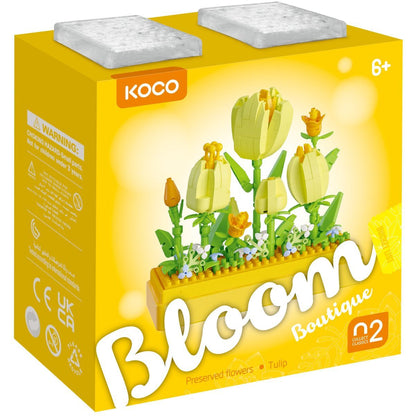 Stavebnice mini KOCO Tulipány plast 295ks v krabičce 11x12x5cm