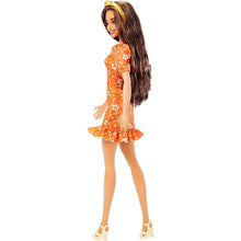 Barbie modelka 30 cm - oranžové šaty s bílými květy