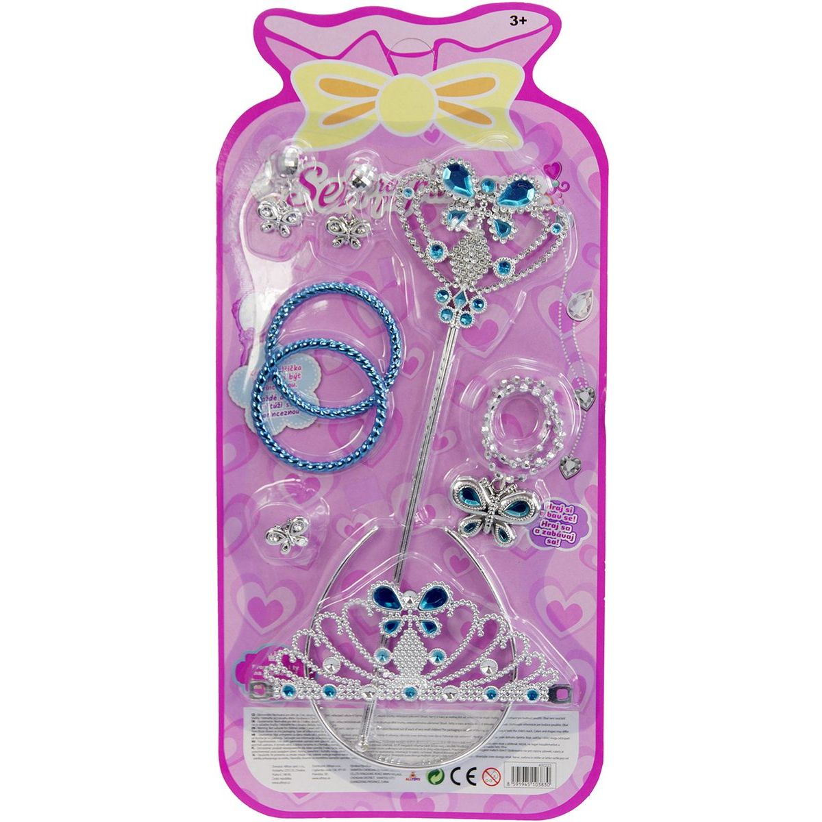 Alltoys Set pro princeznu s náramky, korunkou a náušnicemi v modré barvě