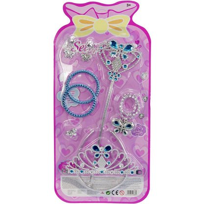 Alltoys Set pro princeznu s náramky, korunkou a náušnicemi v modré barvě