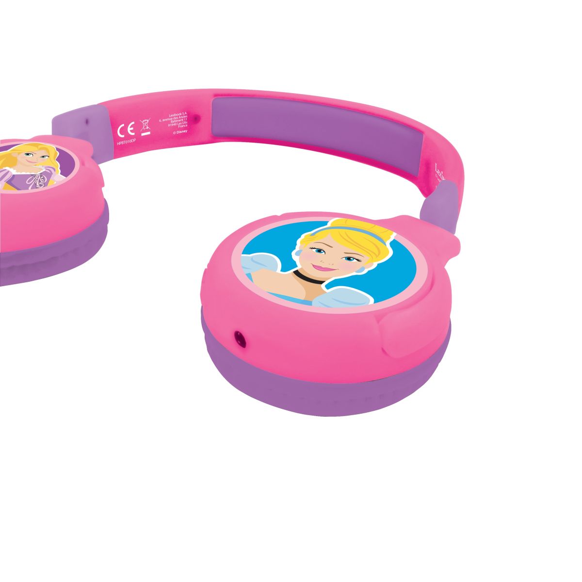 Lexibook 2v1 bluetooth skládací sluchátka Disney princezny s limitem hlasitosti