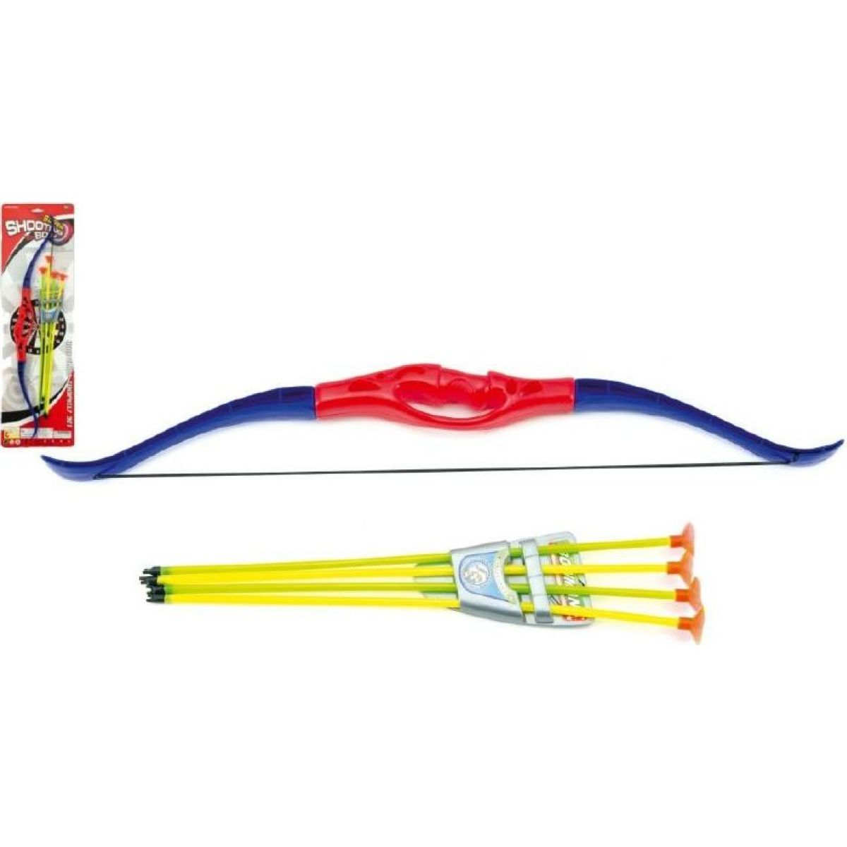 Teddies Luk a 4 šípy s přísavkami plast 57 cm - Poškozený obal