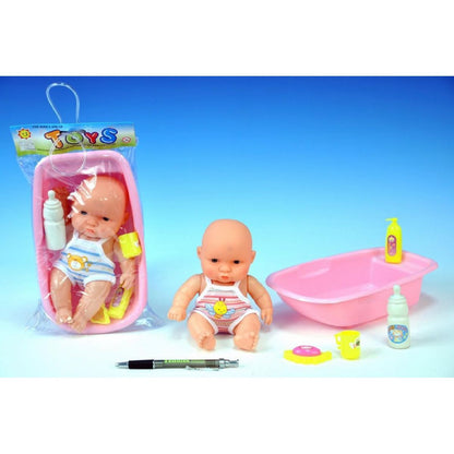 Teddies Miminko 18 cm s doplňky ve vaničce