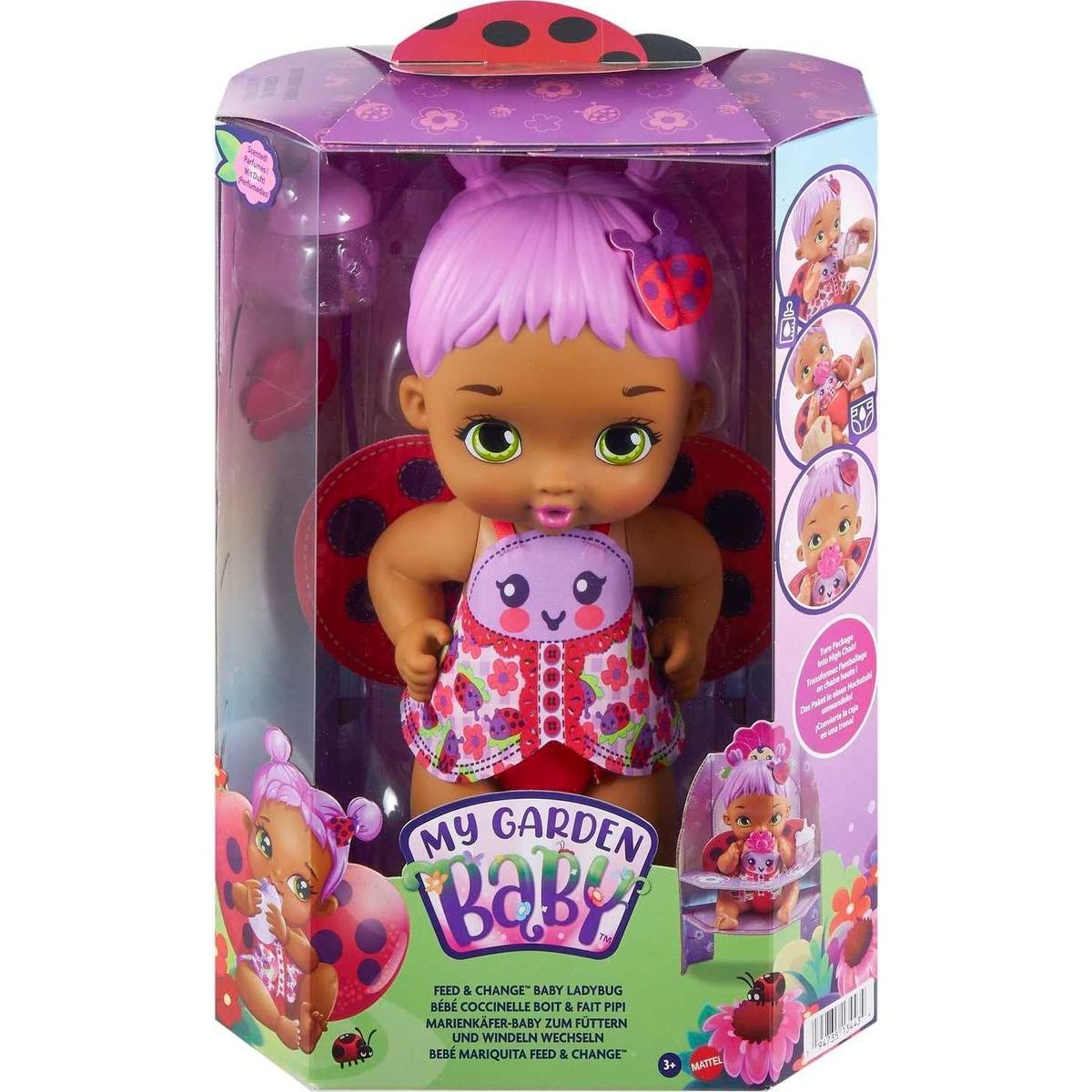 Mattel My Garden Baby miminko fialová beruška 30 cm