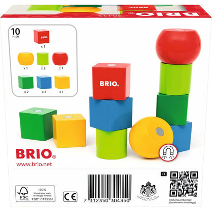 BRIO 30435 Magnetické dřevěné kostky