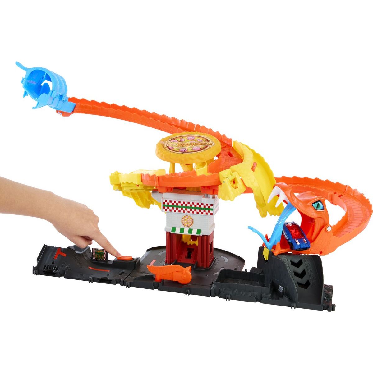 Mattel Hot Wheels City hladová kobra útočí na pizzerku