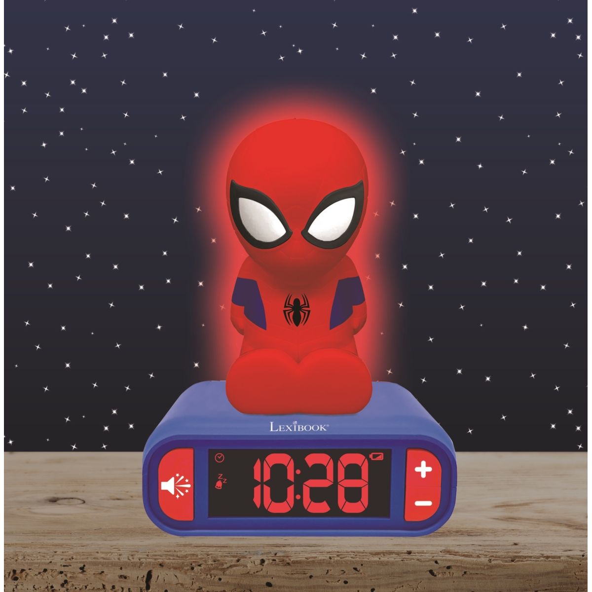 Lexibook Budík Spiderman se svítící figurkou