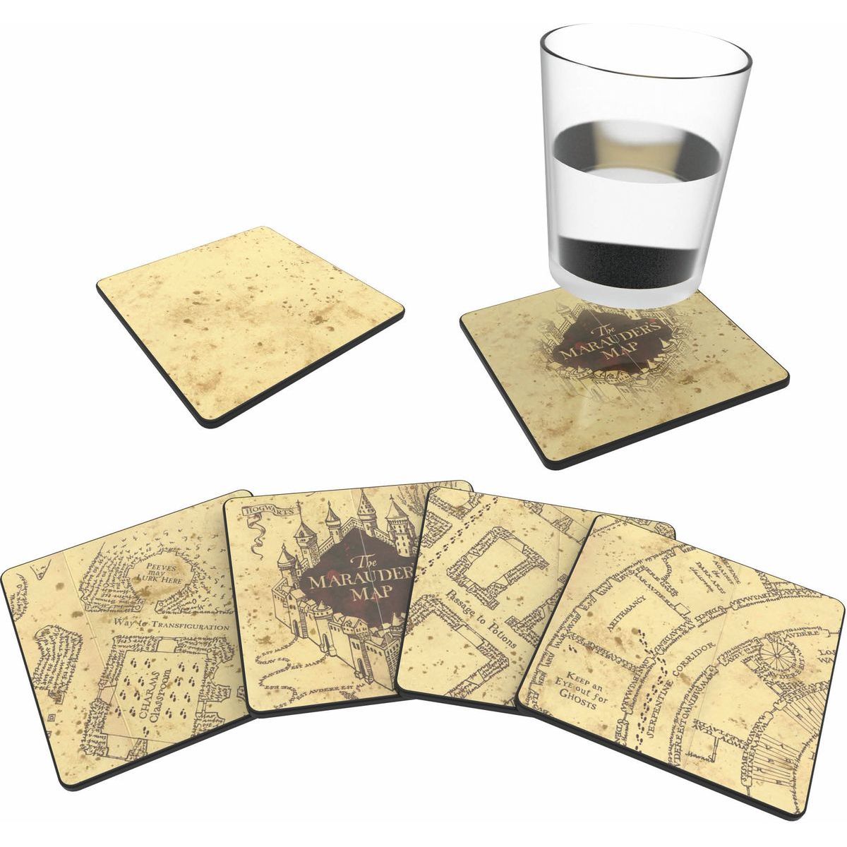 Marauders Map Set podtácků 4 ks