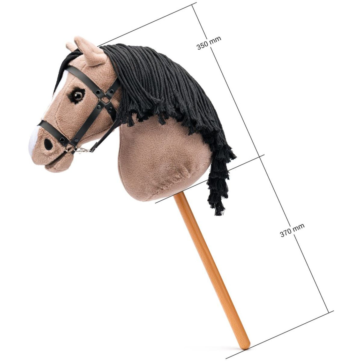 Faunica Hobby horse Lady Anne, hnědo-béžová klisna s řasami na tyči, provázková hříva