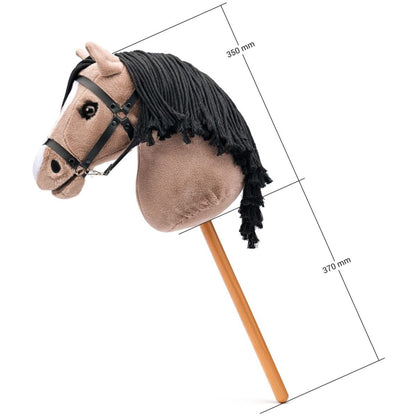 Faunica Hobby horse Lady Anne, hnědo-béžová klisna s řasami na tyči, provázková hříva