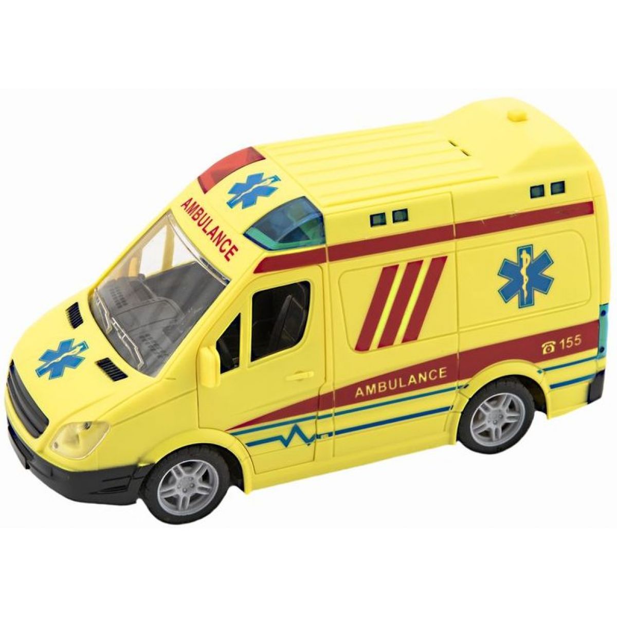 Ambulance 20 cm se zvukem se světlem na setrvačník