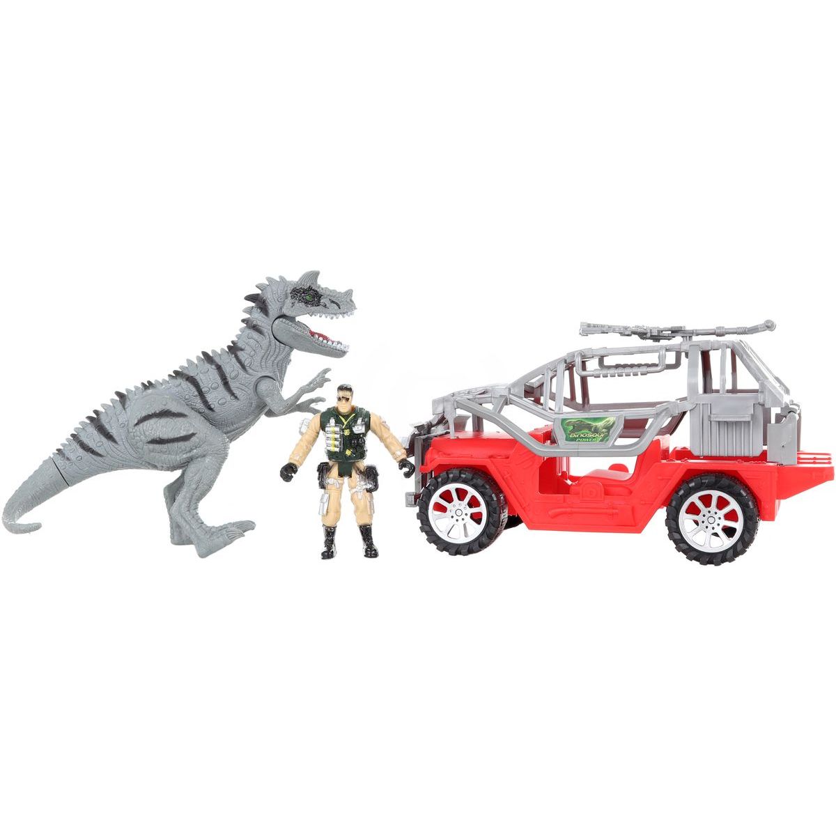 Terénní auto s dinosaurem