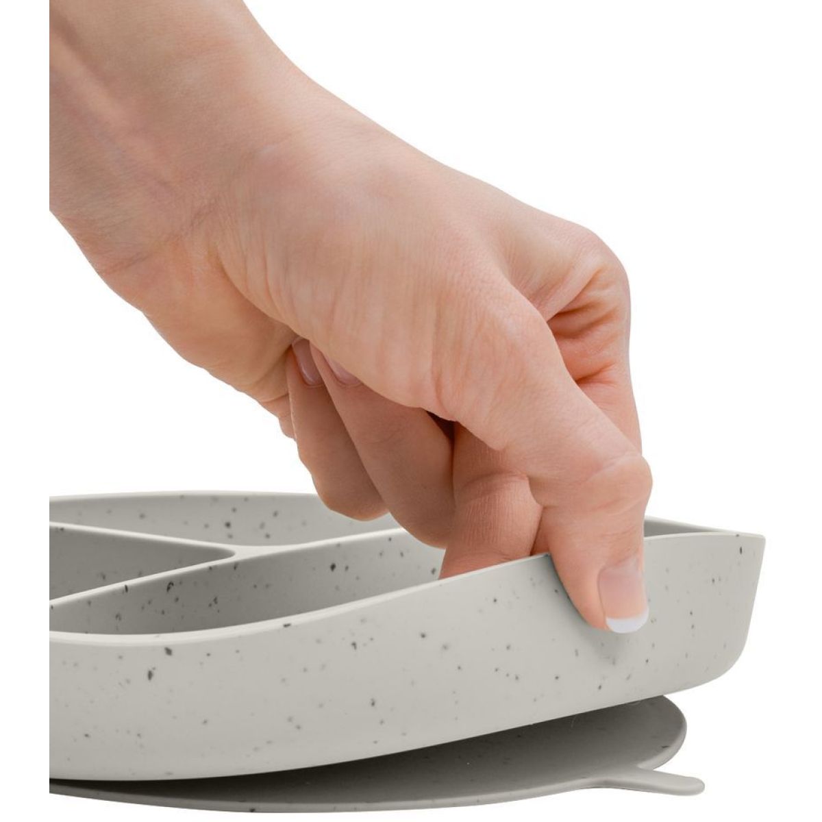 KikkaBoo Talíř dělený s přísavkou Platinum Silicone Sand