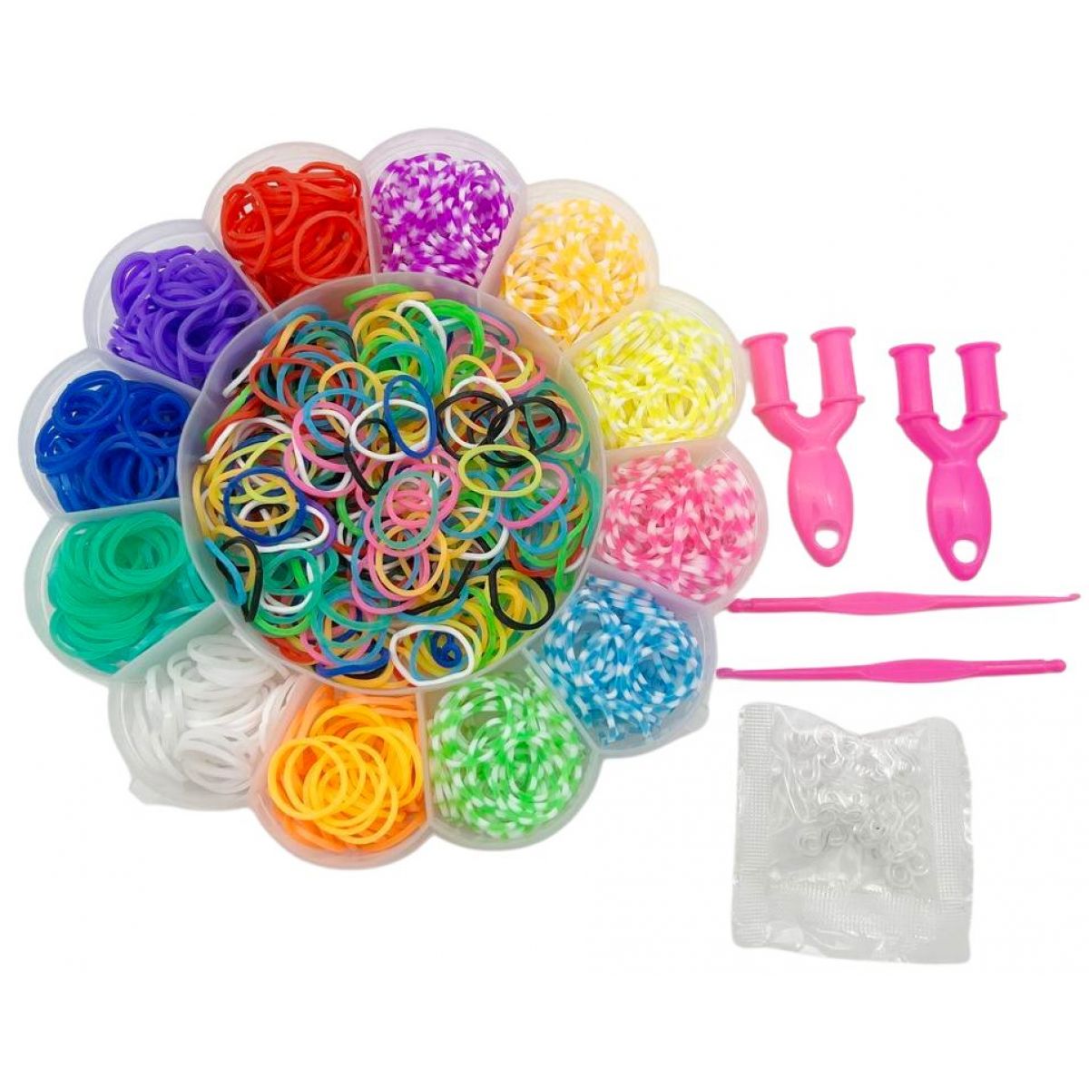 Alltoys Sada gumiček 900 ks na výrobu náramků Loom band - květina