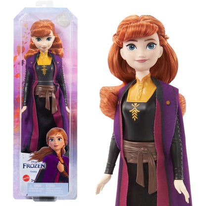 Mattel Panenka Frozen Anna v černo-oranžových šatech