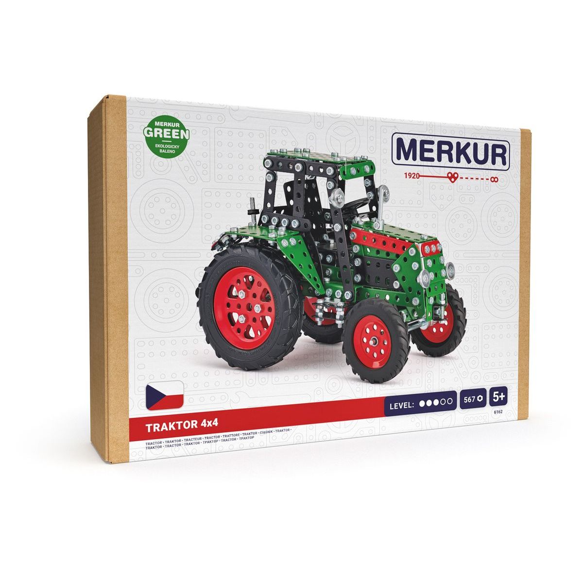 Merkur Traktor 4x4 zelený, 567 dílků
