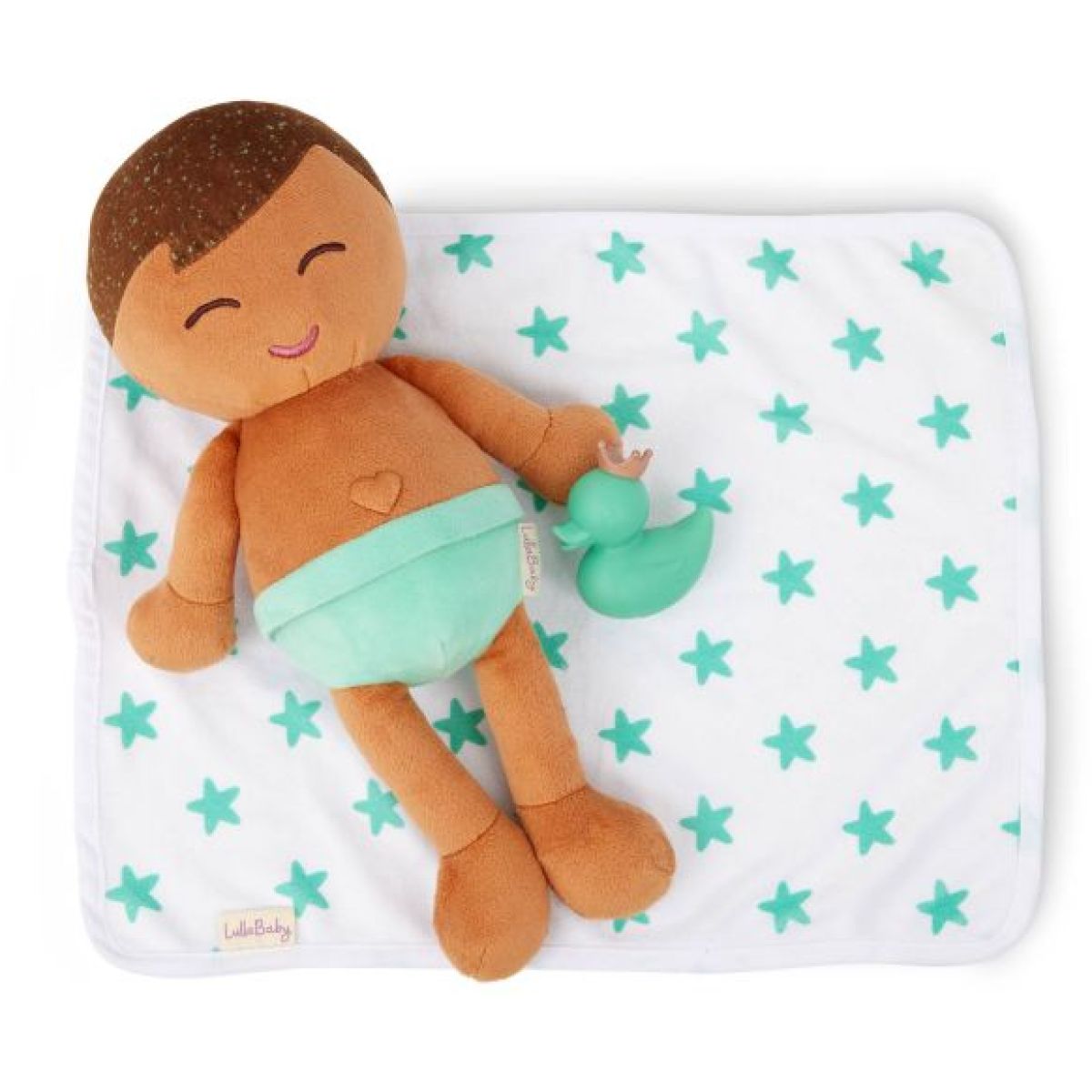 LullaBaby Panenka plyšová do vany kluk Light Brown Hair