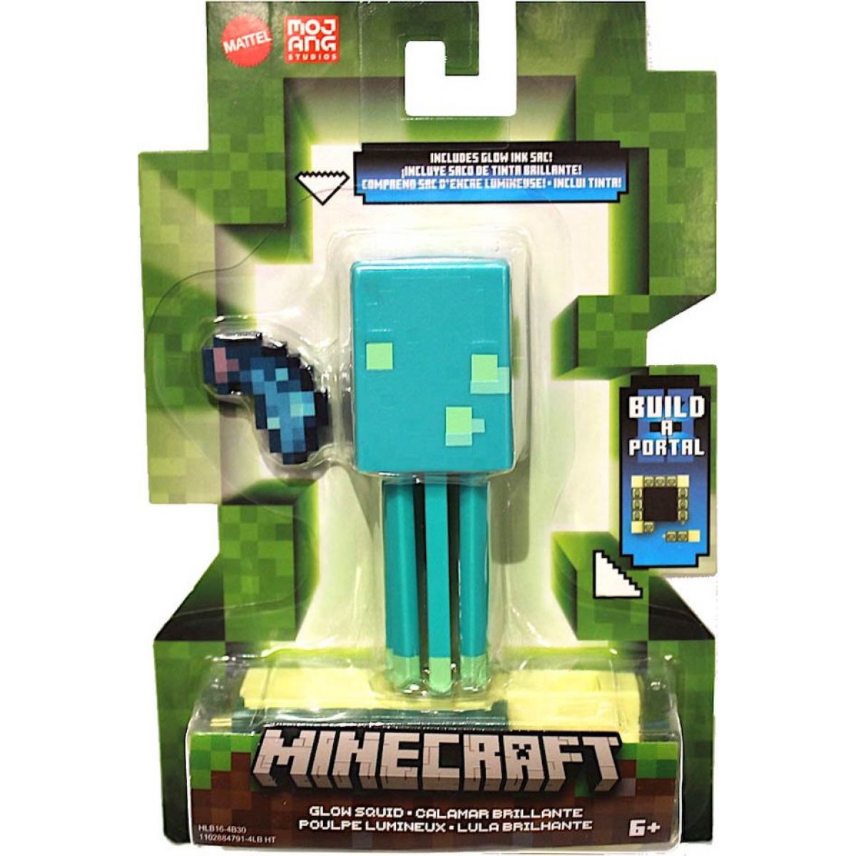 Mattel Minecraft 8 cm figurka Build a Portal Glow Squid