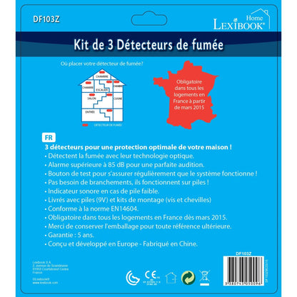 Lexibook Detektor kouře s bateriemi 3x