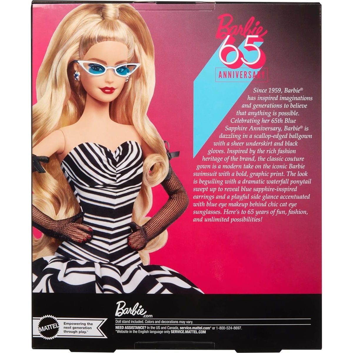 Mattel Barbie panenka 65. výročí blondýnka