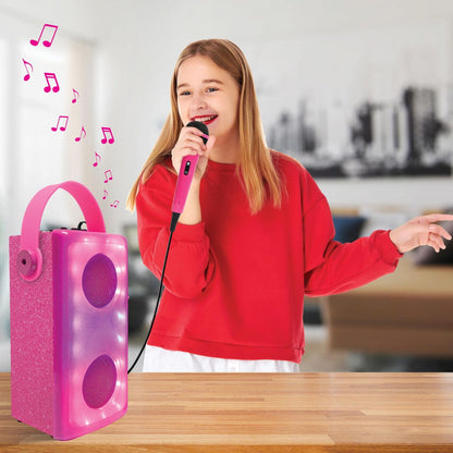 Lexibook iParty bluetooth reproduktor růžový s mikrofonem a světelnými efekty