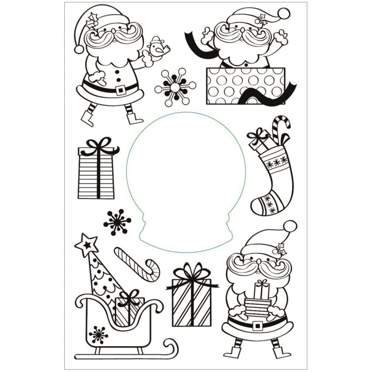 Samolepky a omalovánky vánoční 14 x 23 cm, Santa