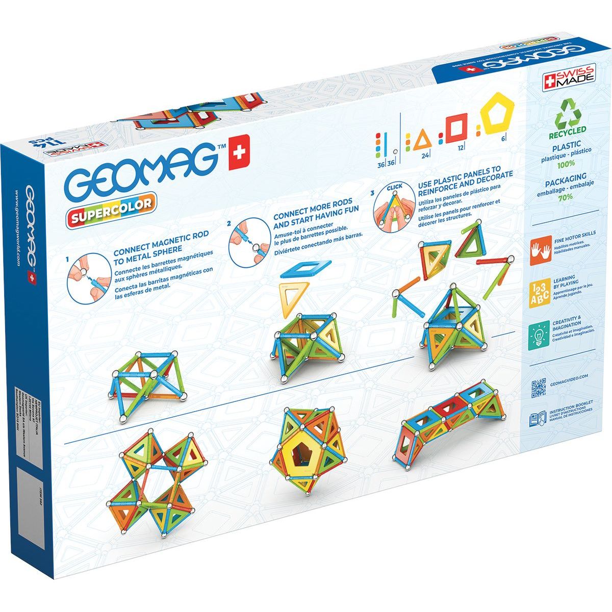 Geomag Supercolor recycled 114 dílků