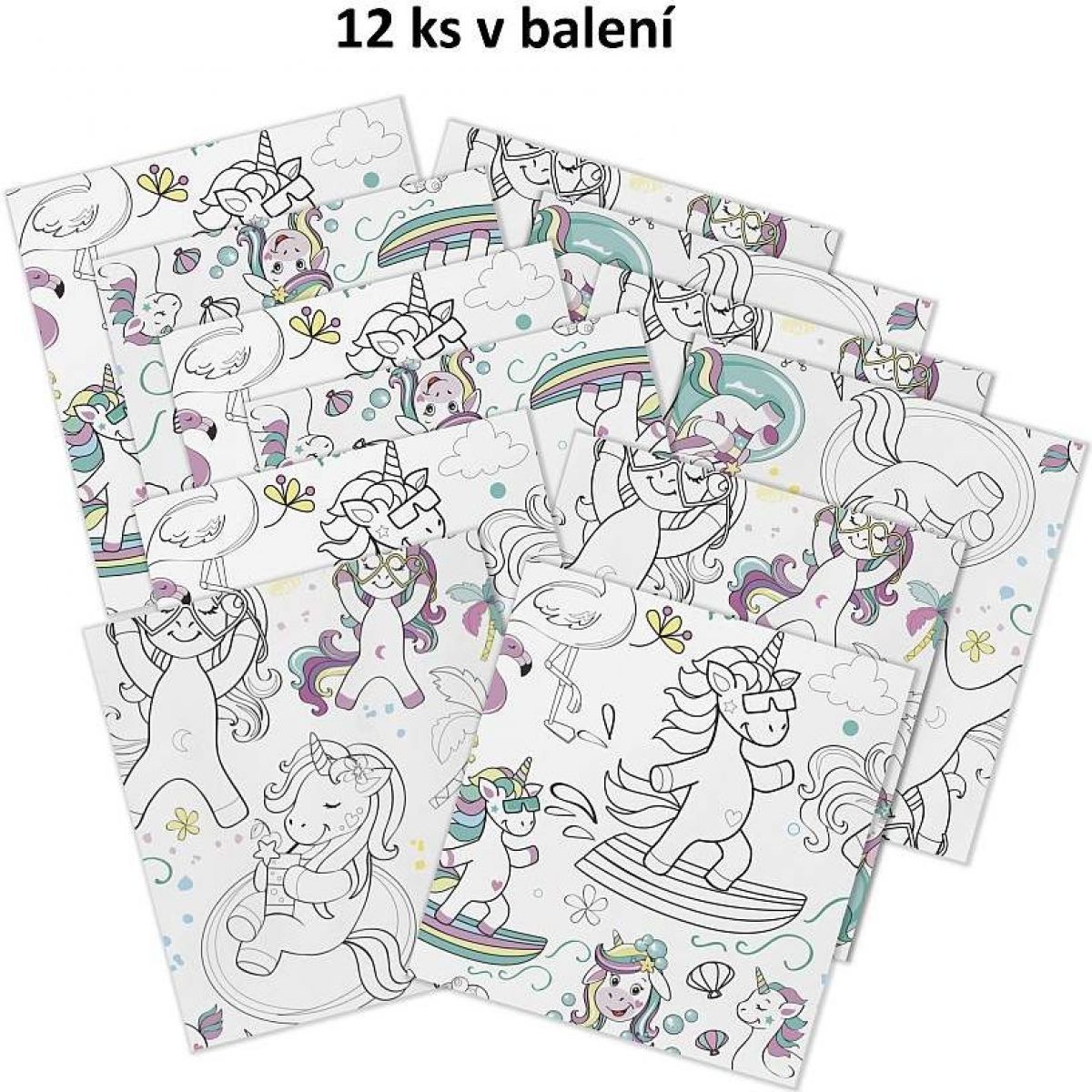Ubrousky vybarvovací jednorožci (12 ks)