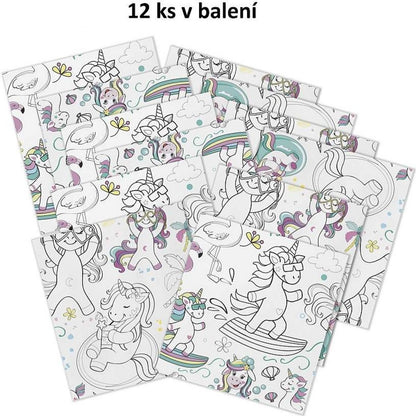 Ubrousky vybarvovací jednorožci (12 ks)