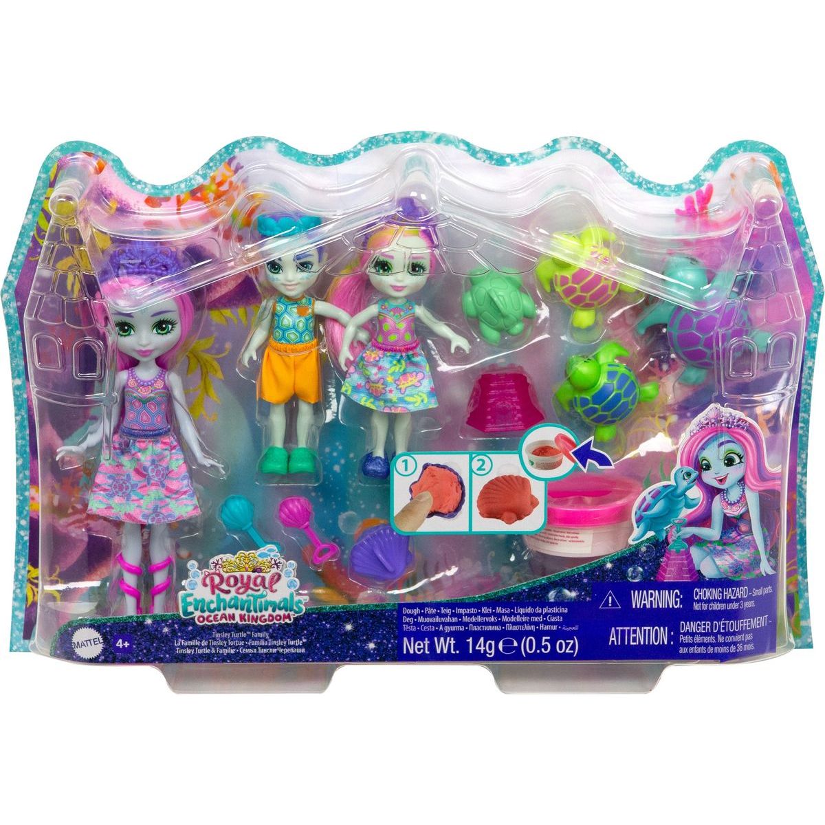 Mattel Enchantimals mořské království rodinka s doplňky asst želvy