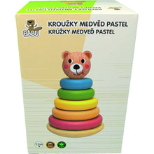 Babu Skládací pyramida pastelové kroužky medvěd