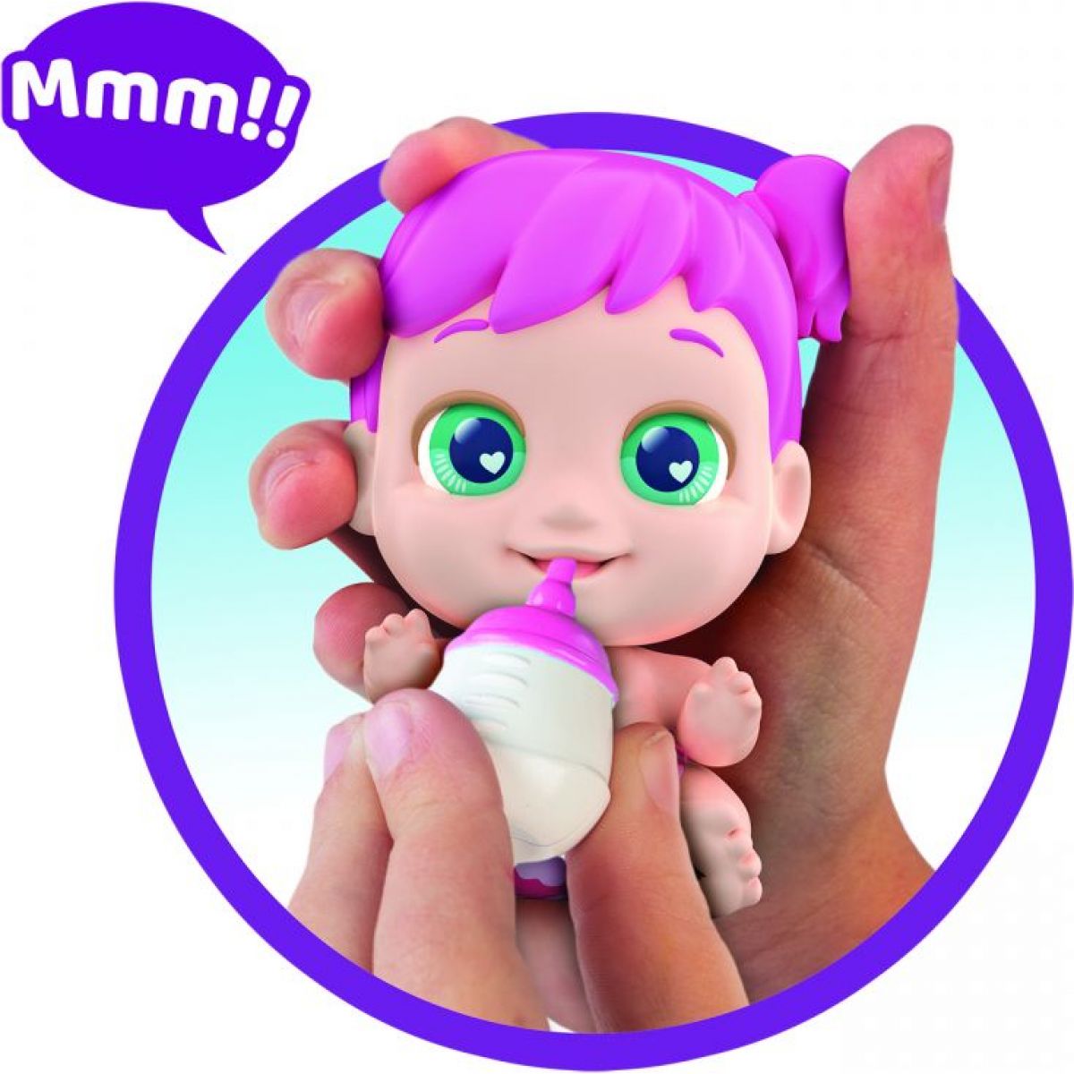 Baby Buppies miminko Kluk modré vlasy jídlo