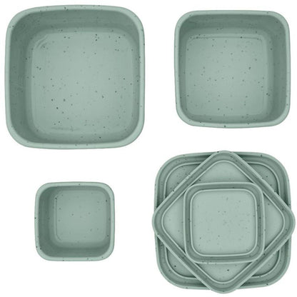 KikkaBoo Sada boxů na svačinu 3 ks Platinum Silicone Sage
