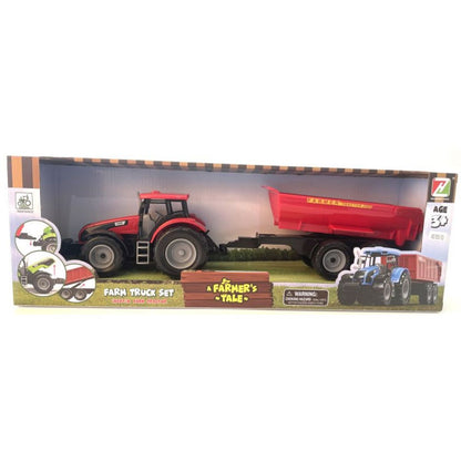 Alltoys Traktor na setrvačník s valníkem červený