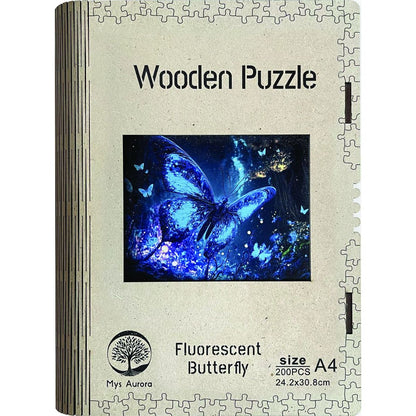 Epee Wooden puzzle Fluorescent Butterfly A4