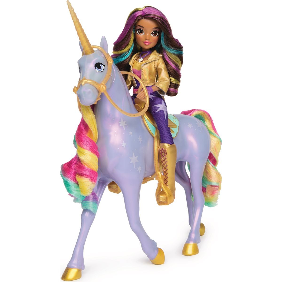 Spin Master Jednorožčí akademie světelný jednorožec Wildstar 28 cm s Panenkou Sophia 24 cm