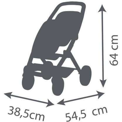 Smoby Sportovní kočárek pro panenky dvojčata Maxi Cosi sv. růžový
