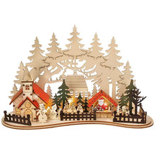 LED vánoční městečko s kostelem, 30 x 19 cm, 2 x AAA - Poškozený obal