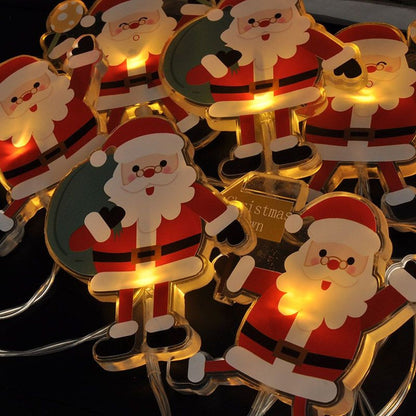LED okenní řetěz - Santa, 6 x LED, přísavný, 120 cm, 2 x AA