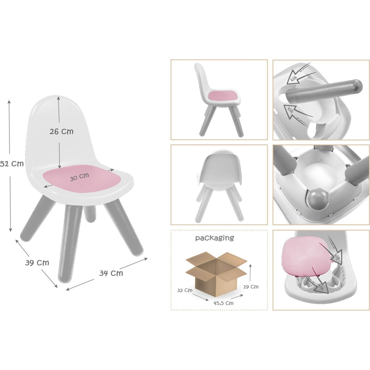 Mochtoys Skandinávské křeslo růžové