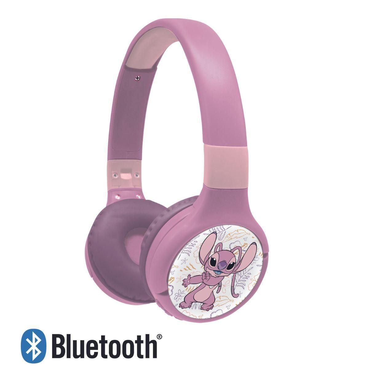 Lexibook 2v1 bluetooth skládací sluchátka Stitch Angel s limitem hlasitosti