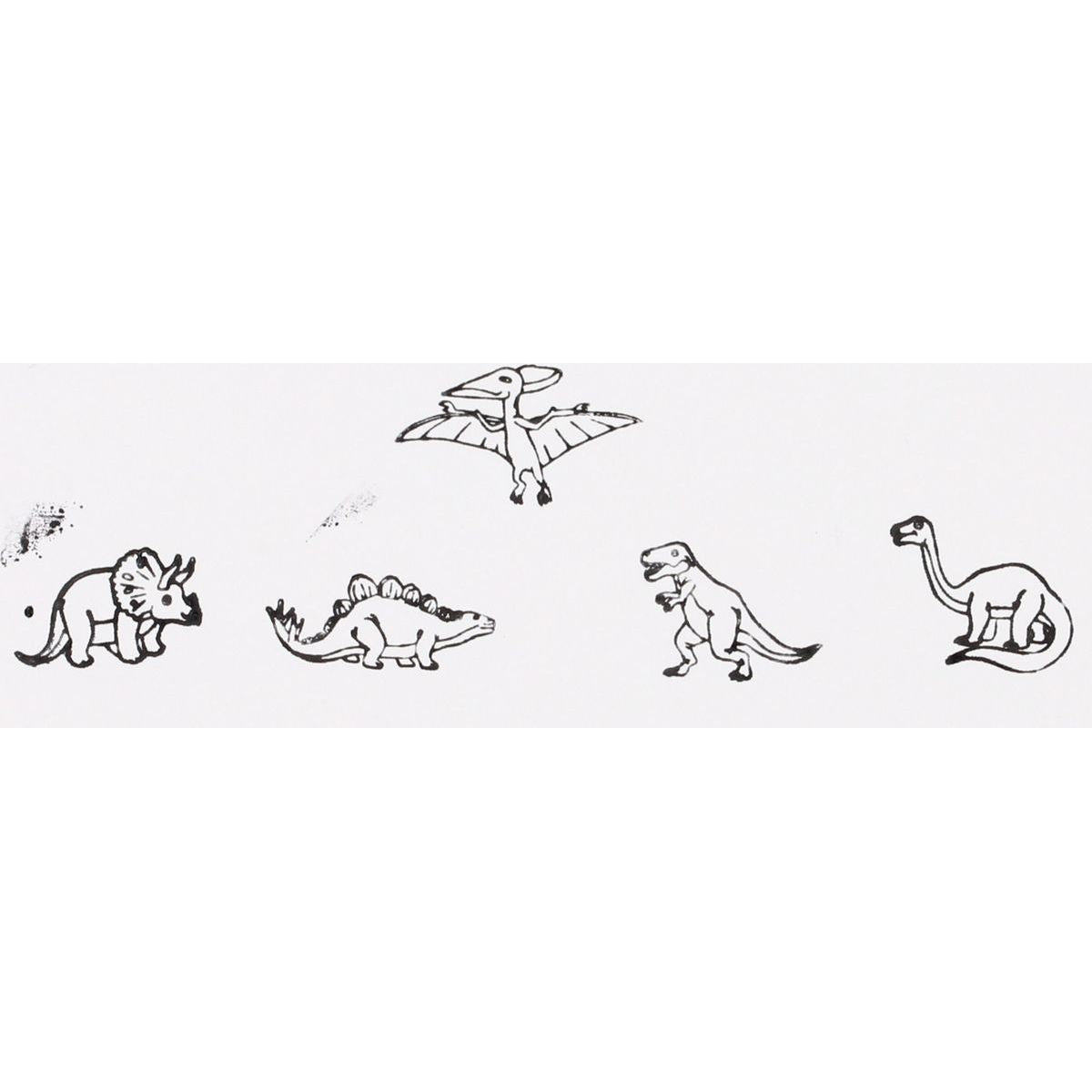 Razítka dřevěná  5+1 s poduškou motiv dinosauři